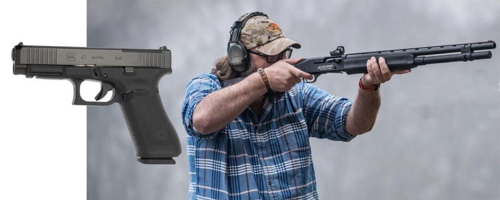 The author highly recommends pairing the EOTECH EFLX Mini with the Glock 47 MOS, but the sight is versatile to the max as you can see by the shotgunner pictured above.